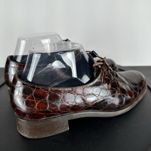 Cole Haan Alligator Style Red Leather Lace Up Oxford Dress Shoes Size 7.5 Italy main image 8